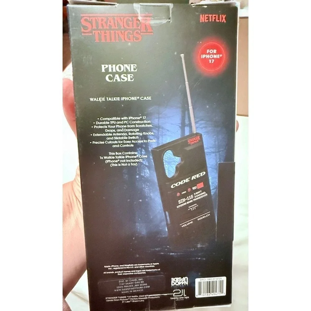 Netflix Stranger Things Walkie‎ Talkie iPhone 17 Case PopSockets Grip Bundle NEW